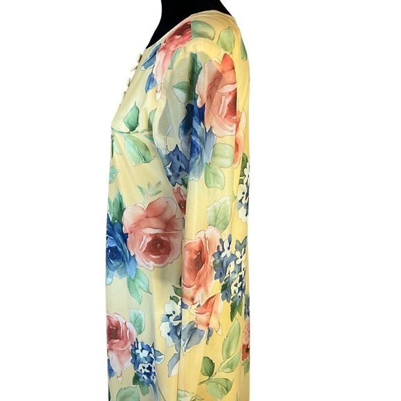 WESTSIDE Clothing Company Dress Size 10P Vintage 1980s Yellow Floral - Picture 11 of 13
